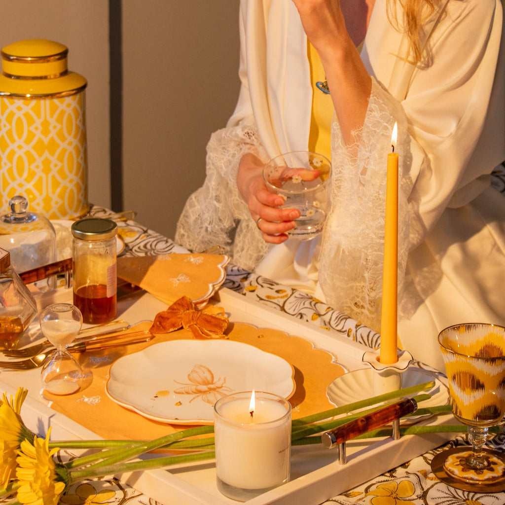 Mustard Spice Extra Tall Taper Candles – 24 Candles