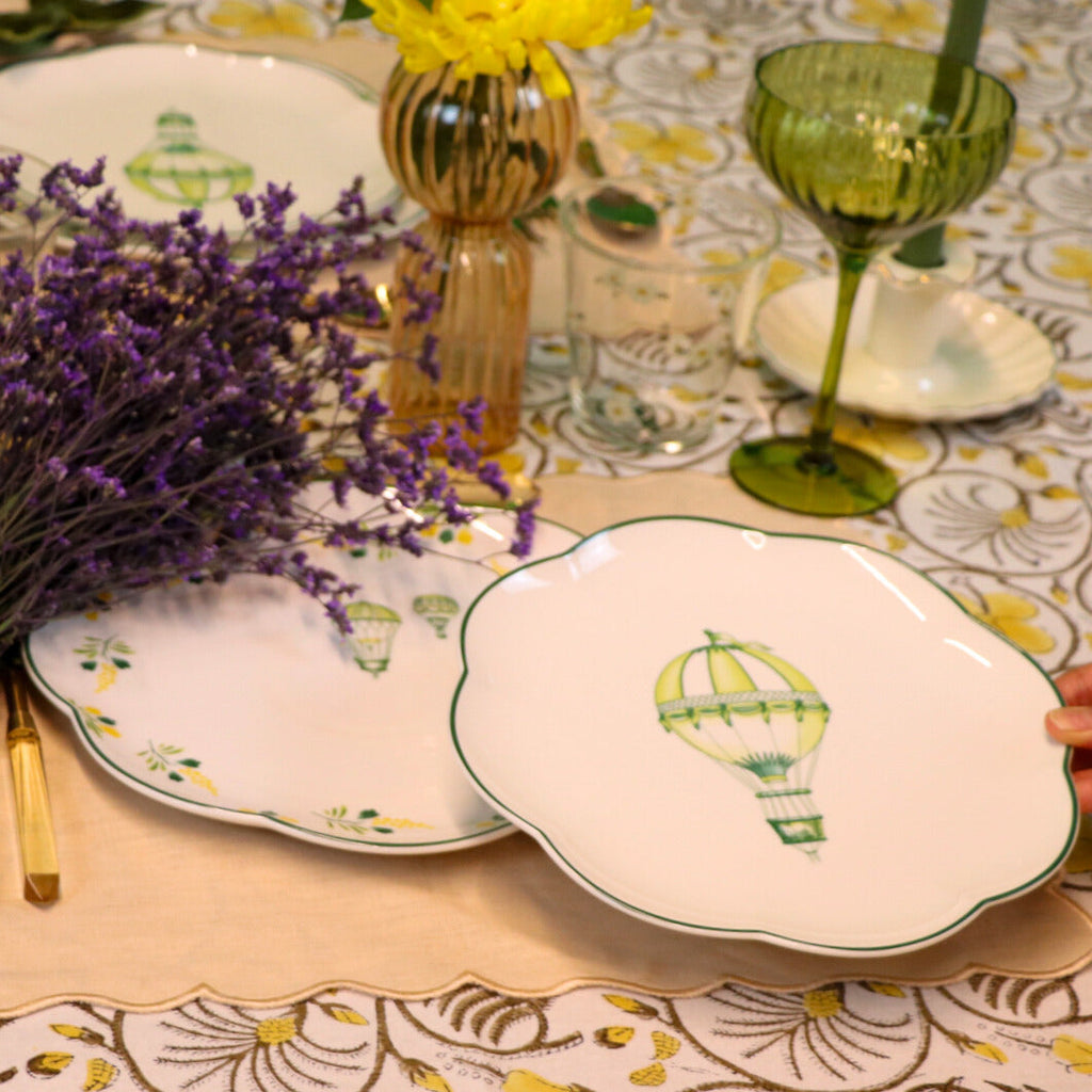 Valensole Lavender Scalloped Ceramic Starter Plates – Case of 12 (+3 Bonus Plates)
