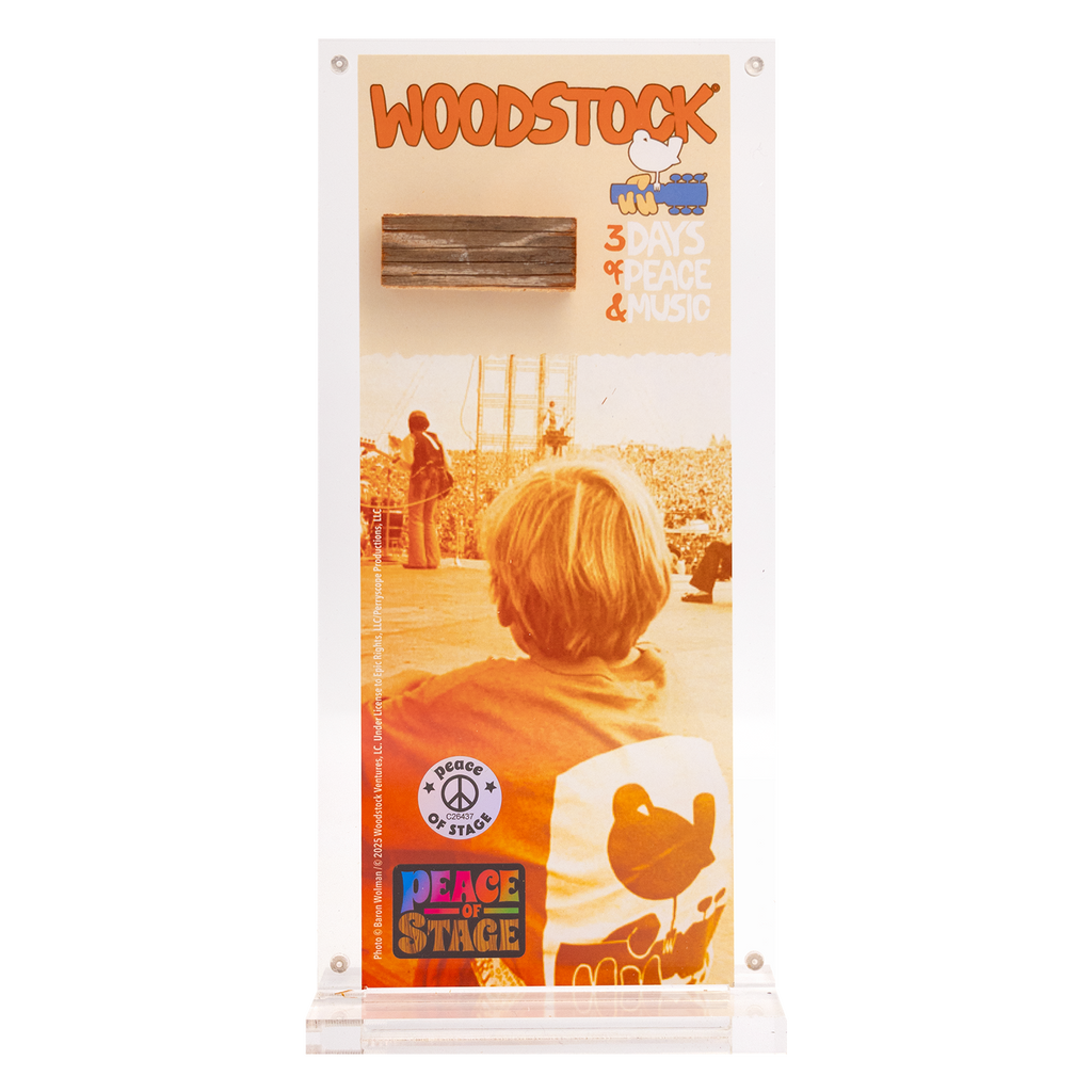Boy on Original Woodstock Stage  - Acrylic Frame