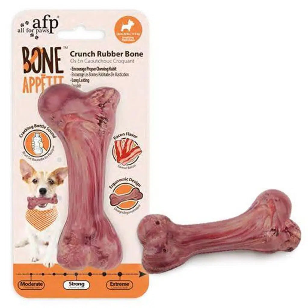 Afp Bacon Scented Crinkle Bone Dog Toy Small 12.6cm