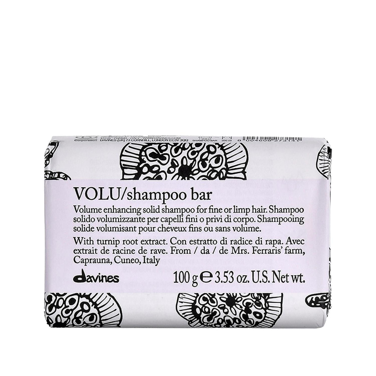 Davines Volu Volume Enhancing Shampoo Bar for Fine Hair 100g