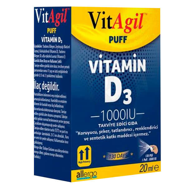 Allergo Vitagil Puff 1000 IU Vitamin D3 Spray 20 ml