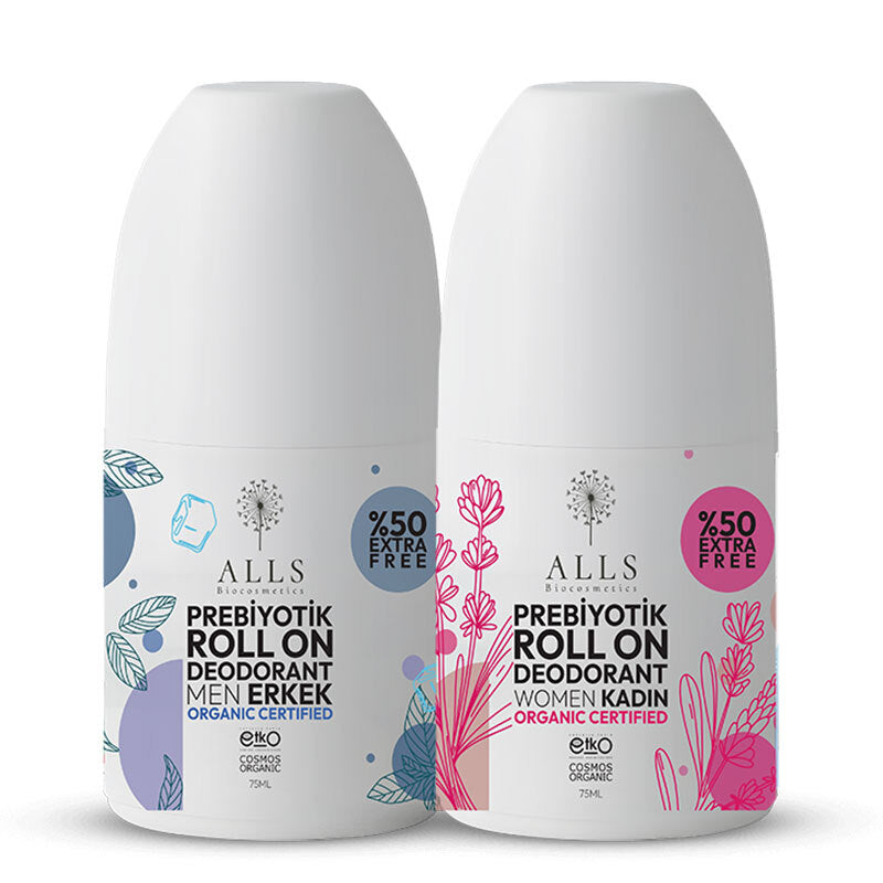 Alls Biocosmetics Organic Prebiotic Deodorant Set for Couples 2x75ml