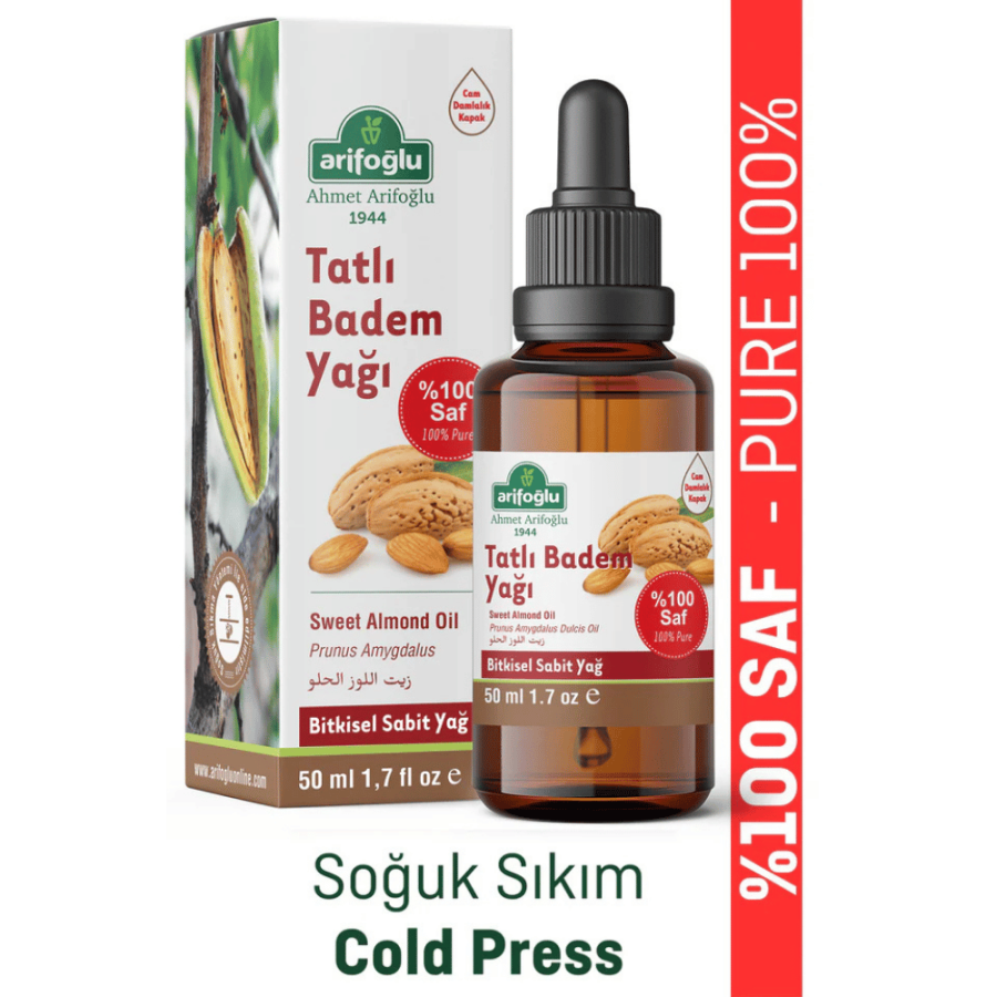 Arifoglu Cold Pressed Sweet Almond Oil for Skin and Hair 50ml