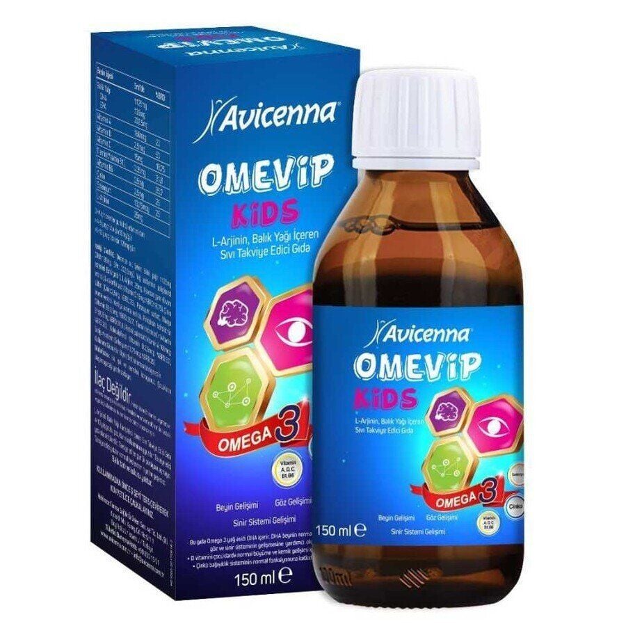 Avicenna Omevip KIDS Omega 3 & L-Arginine Supplement 150ml