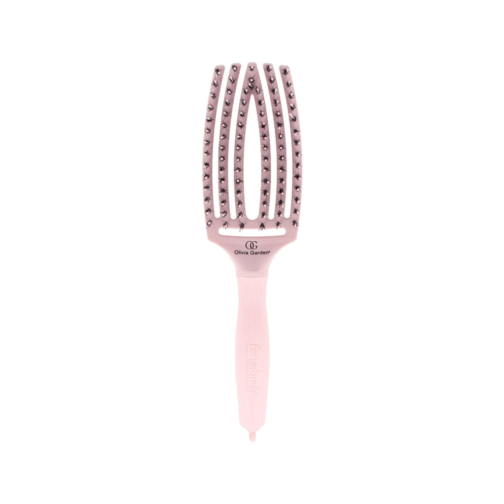 Olivia Garden Fingerbrush Care Pastel Pink Boar & Nylon Brush Medium
