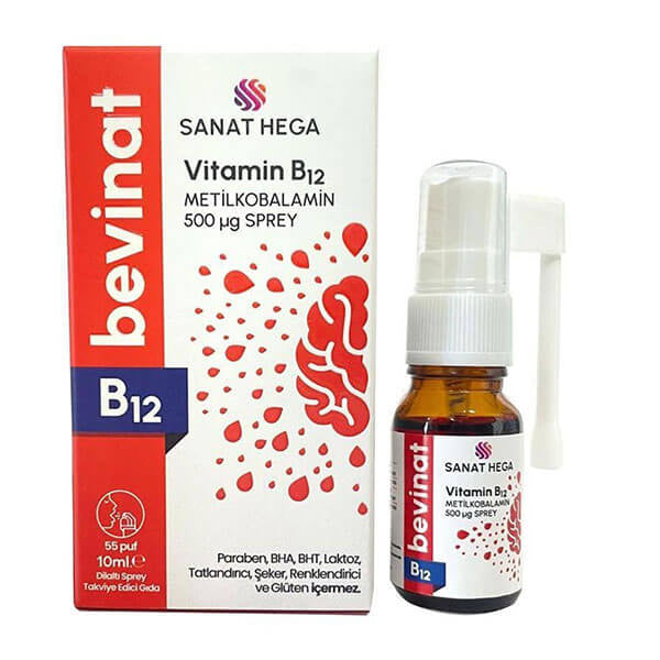 Bevinat Vitamin B12 Spray Daily Energy Support 10 ml
