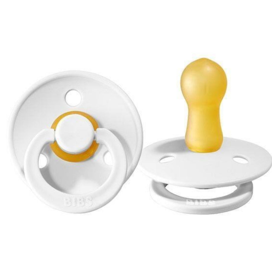 Bibs Colour Rubber Pacifier White 6+ Months 2 Pack