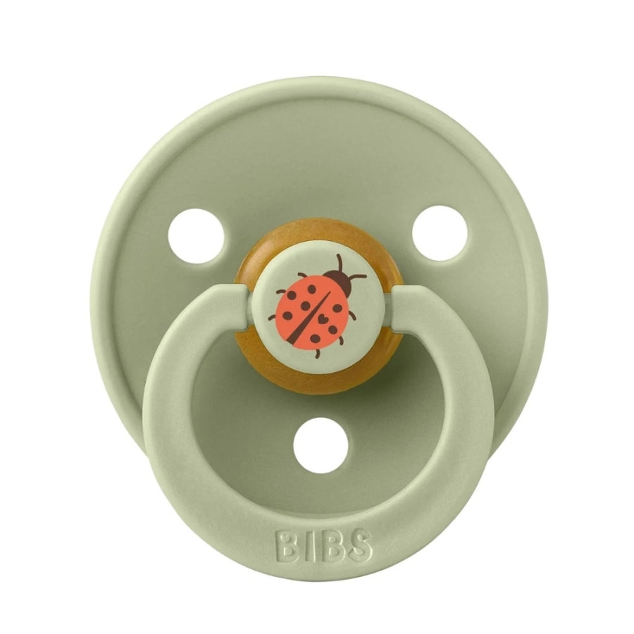 Bibs Studio Colour Ladybug Rubber Pacifier Sage Size 2 6-18m