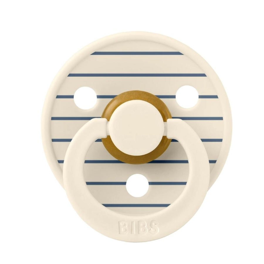 Bibs Studio Colour Pin Rubber Pacifier Ivory Steel 6-12m