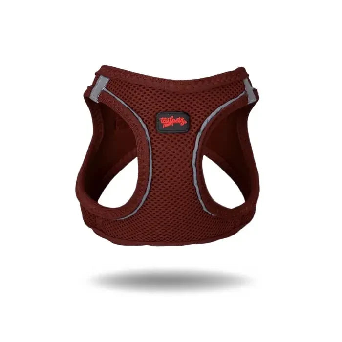 TailPetz Air-Mesh Dog Harness Breathable Comfort Bordo