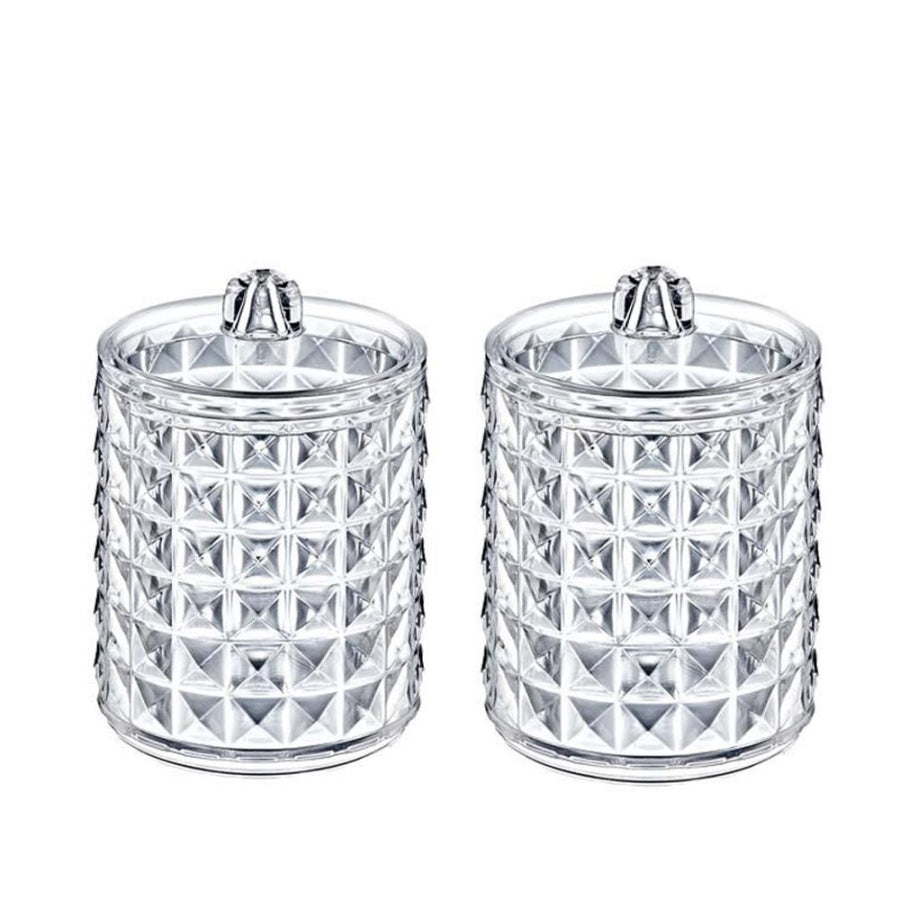 Box Up Diamond Cylinder Cotton Pad Organizer 2-Pack