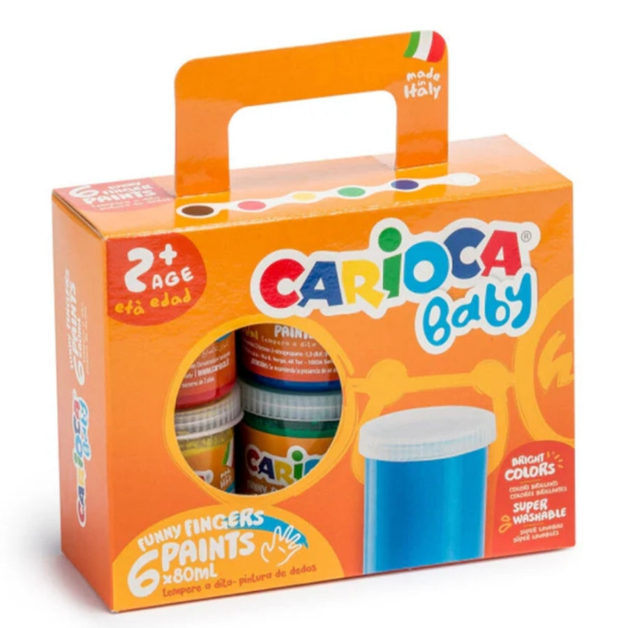 Carioca Washable Baby Finger Paint Set for Creative Play 6x80g