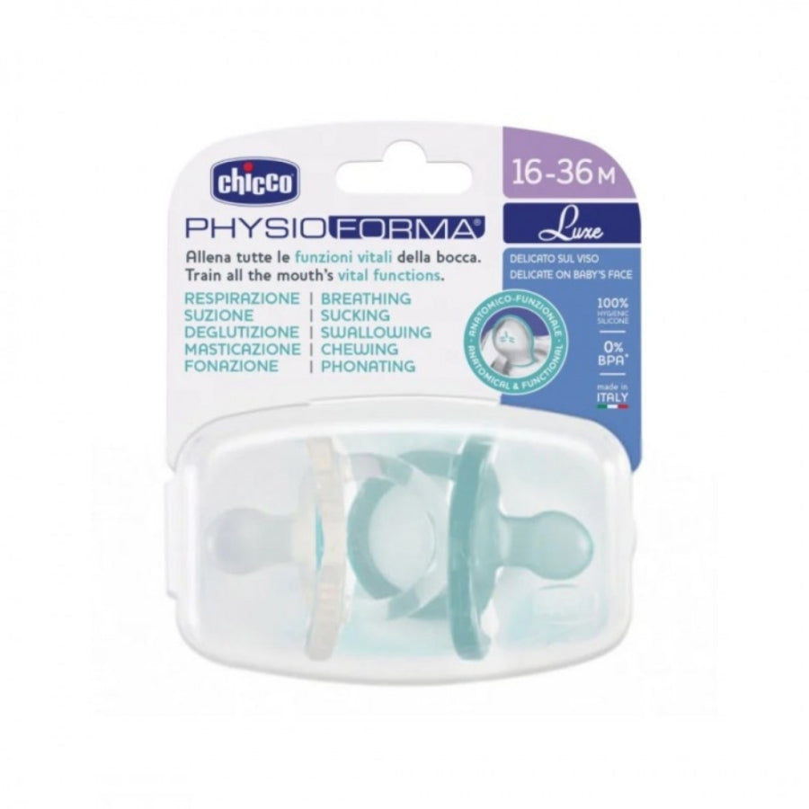 Chicco PhysioForma Luxe Orthodontic Pacifiers 16-36 Months 2 Pack