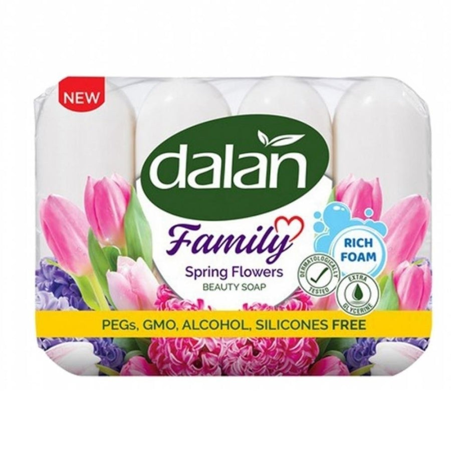Dalan Family Spring Flowers Bar Soap for Gentle Cleansing 4 x 75g