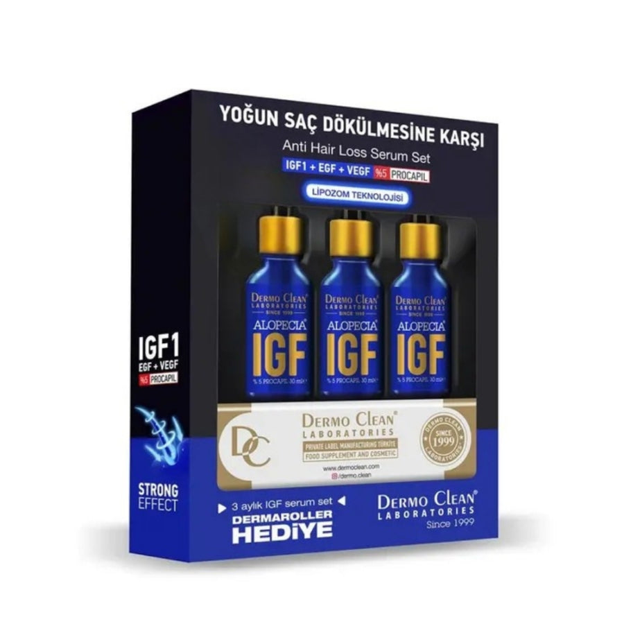 Dermo Clean IGF Serum Set with Dermaroller 3 x 30ml
