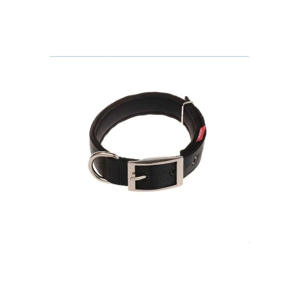Doca Woven Soft Dog Collar in Black 65 cm