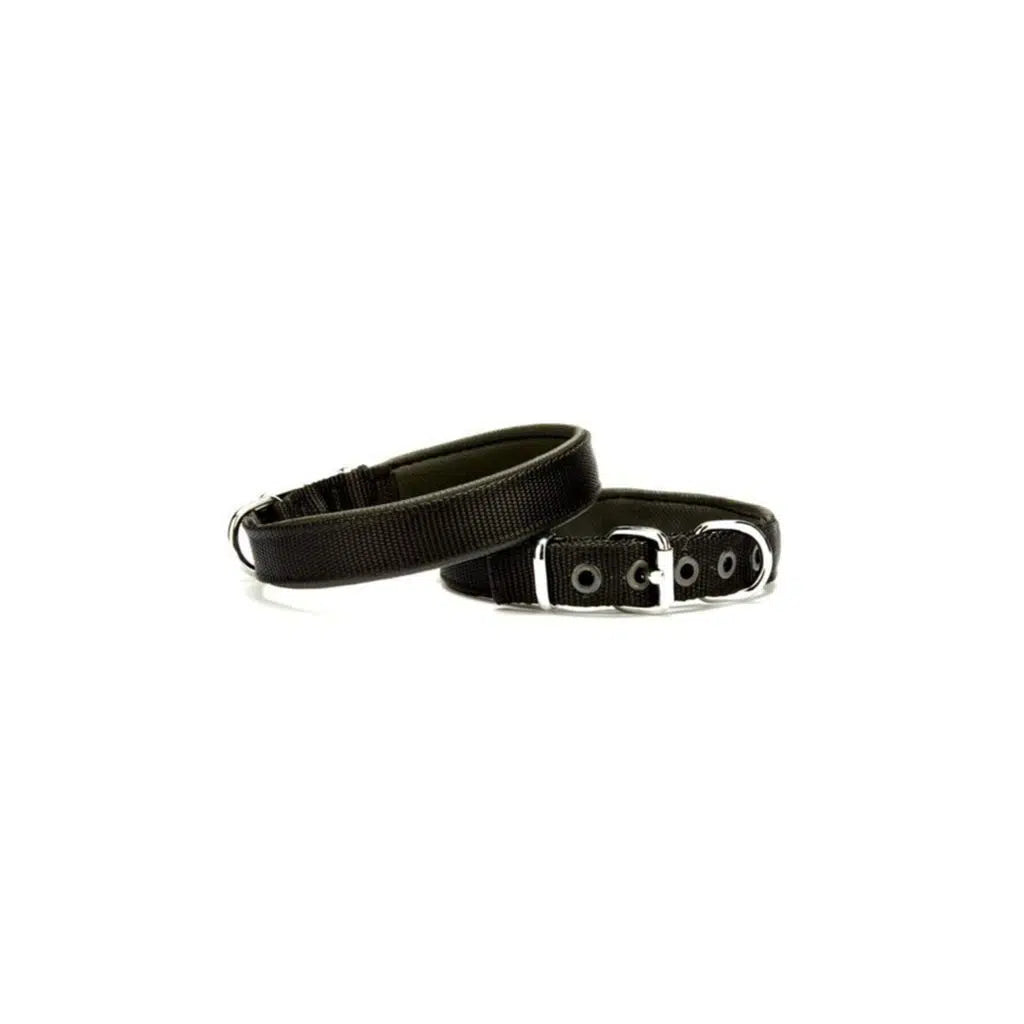 Doggie Woven Comfort Dog Collar for Medium Breeds Black 30cm