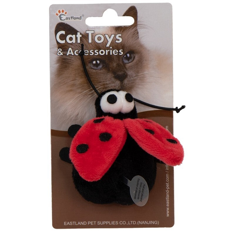 Eastland Plush Ladybug Interactive Digital Sound Cat Toy