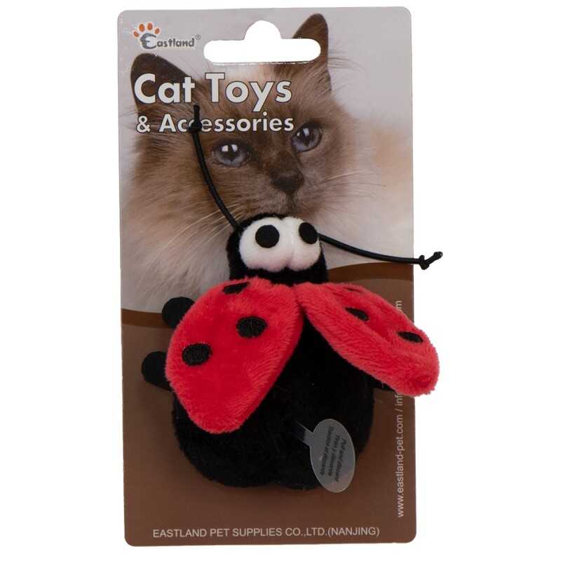Eastland Plush Ladybug Interactive Digital Sound Cat Toy