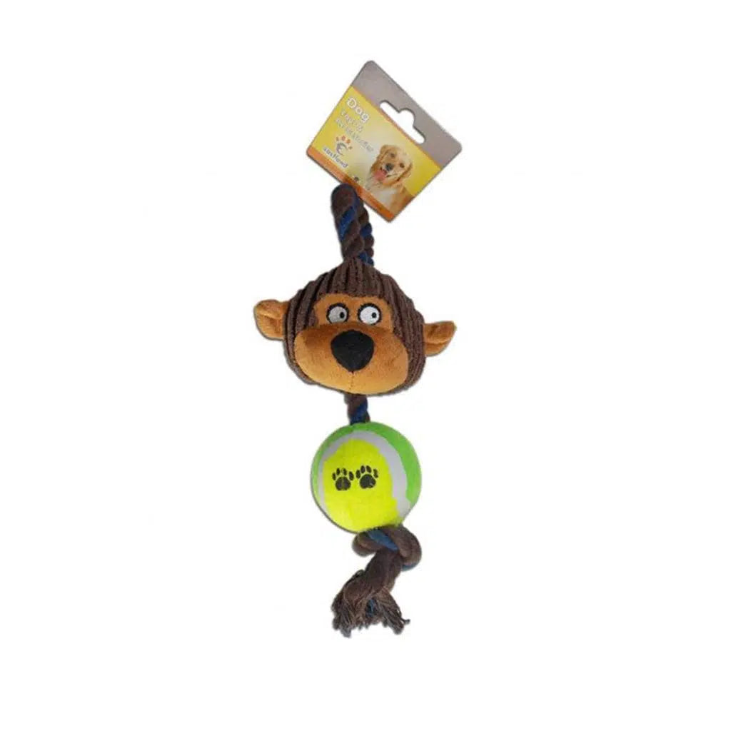 Eastland Cow & Tennis Ball Stress Rope Dog Toy 35x12cm