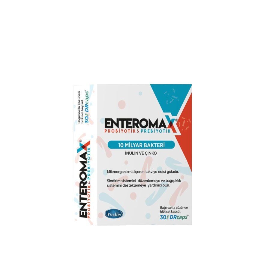 Vitallin Enteromax Probiotic Microorganism Supplement 30 Capsules