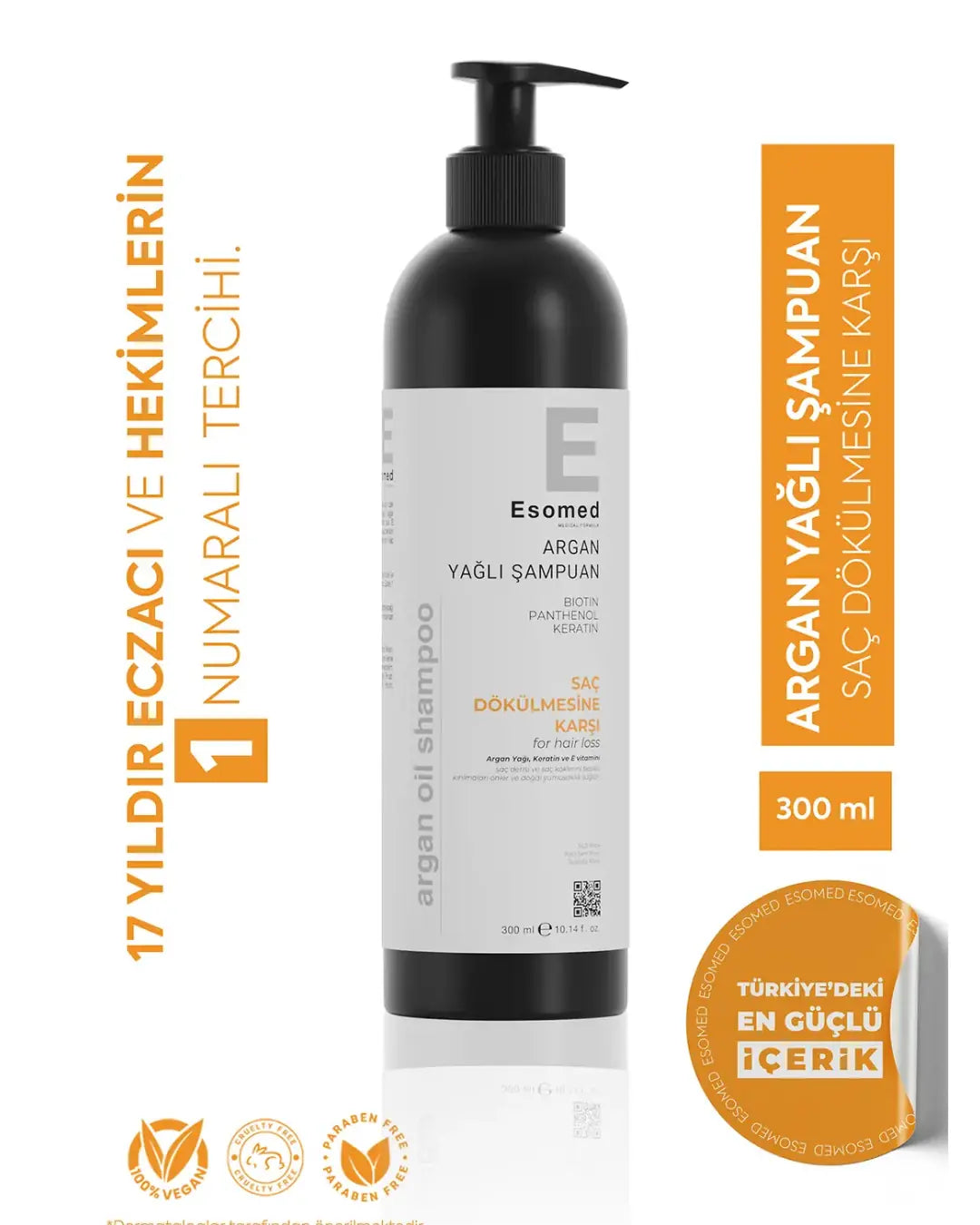 Esomed Argan Oil Shampoo with Biotin & Keratin 300ml