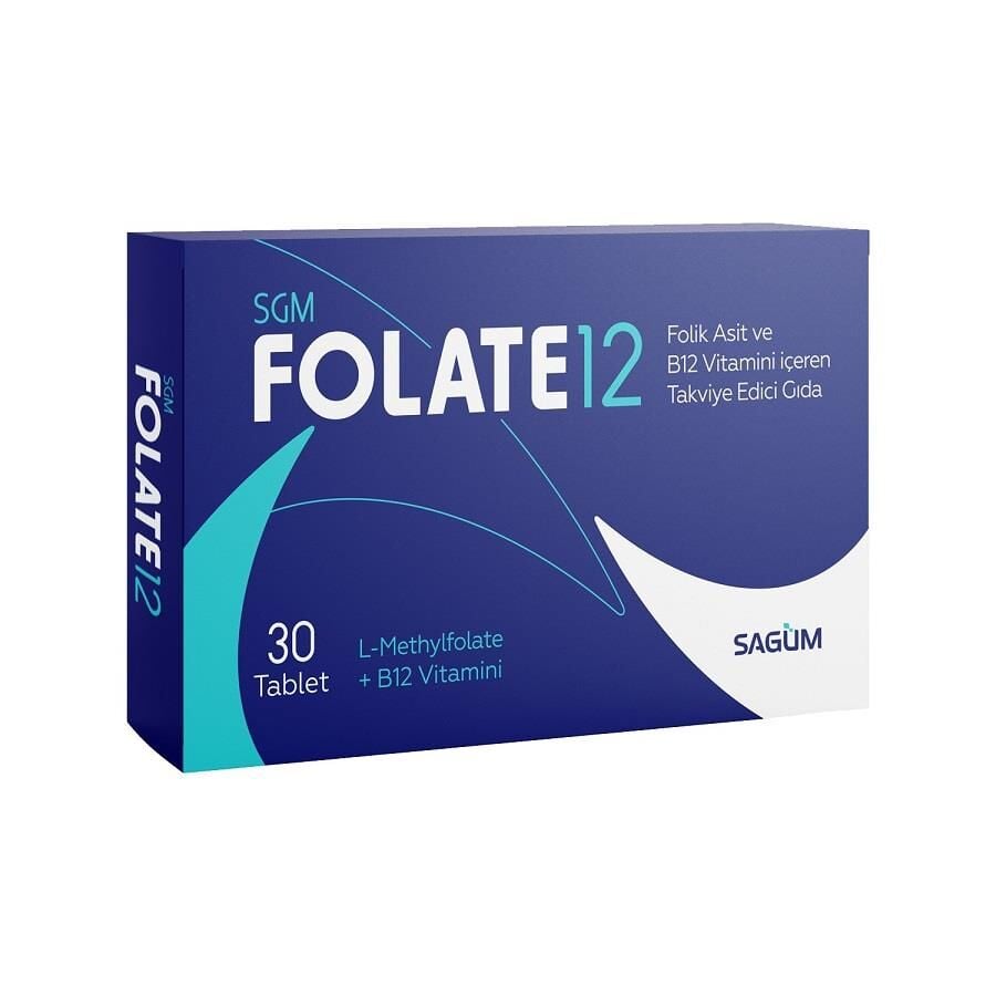 Sagum Ilac SGM Folat Vitamin B12 Support Supplement 30 Tablets