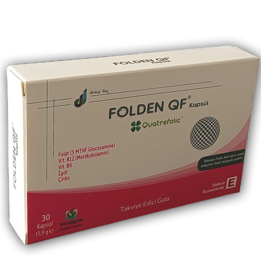 Denge Ilac Folden QF Folate & B-Complex Supplement 30 Capsules