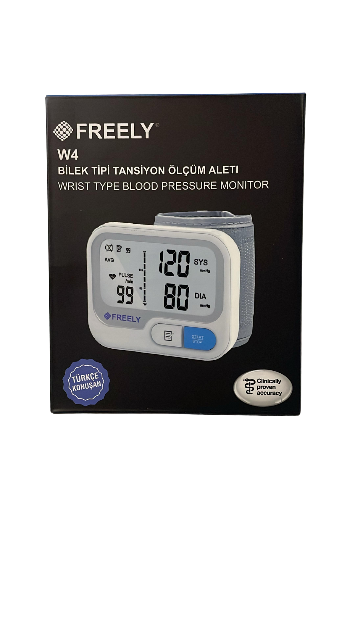 Freely W4 YK-BPW4 Wrist Blood Pressure Monitor with Voice 1 Unit