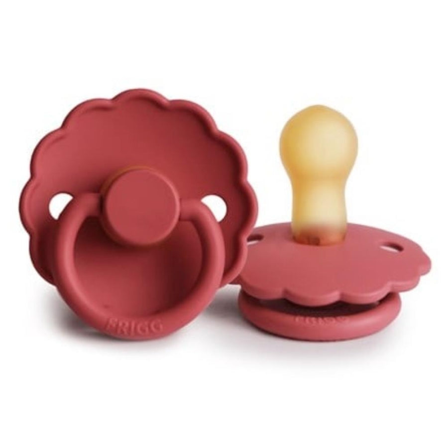 Frigg Daisy Rubber Pacifier Scarlet for 6-18 Months