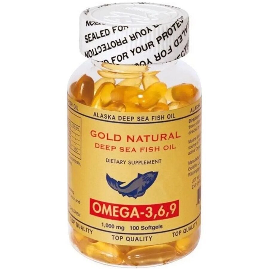 Gold Natural Omega 3 Softgel Dietary Supplement 100 Capsules
