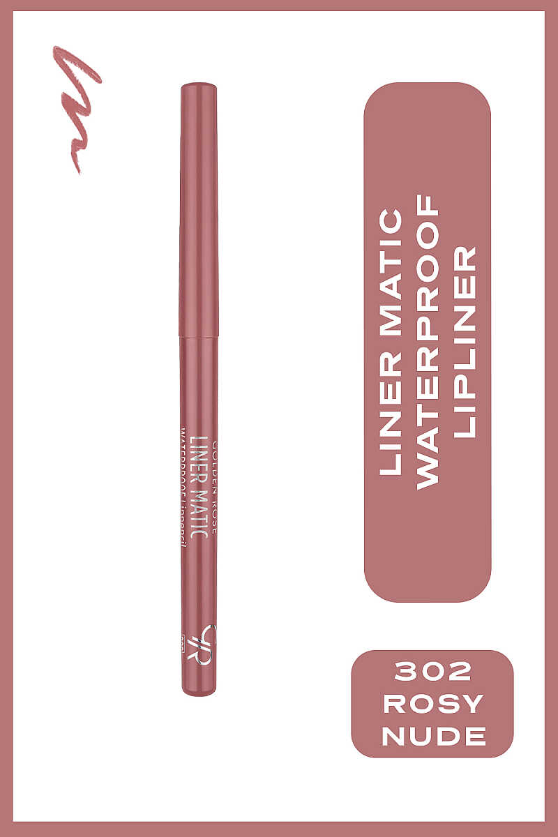 Golden Rose Liner Matic Waterproof Lip Liner 302 Rosy Nude