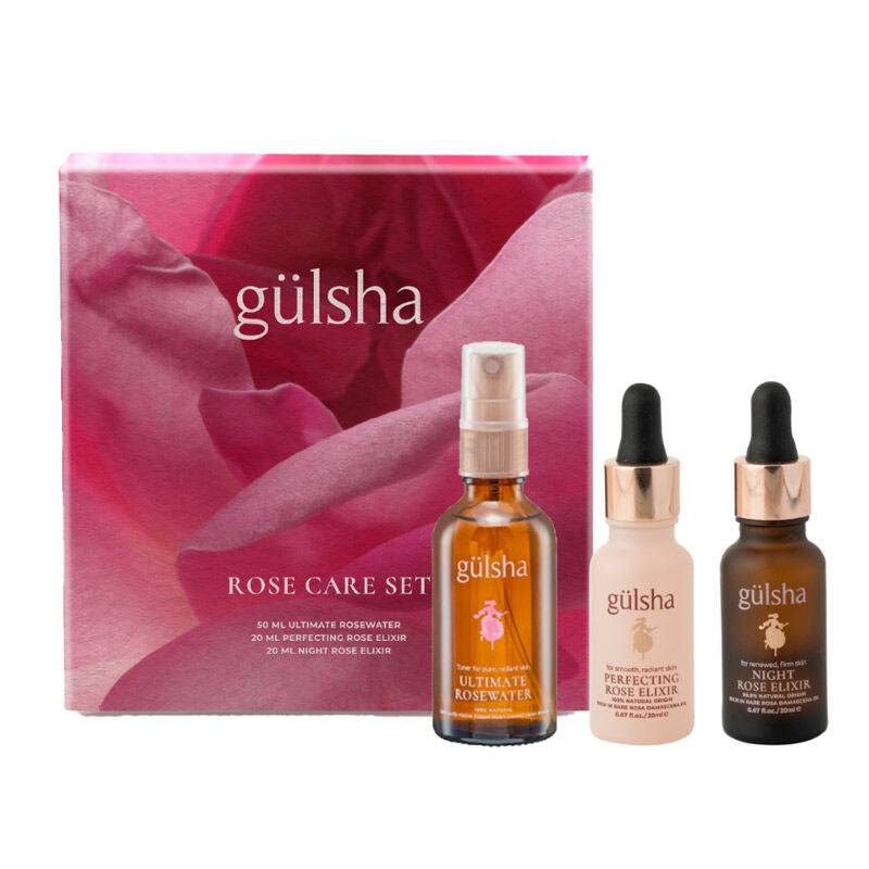 Gulsha Rose Care Set with Ultimate Rose Water and Elixirs 3-Piece