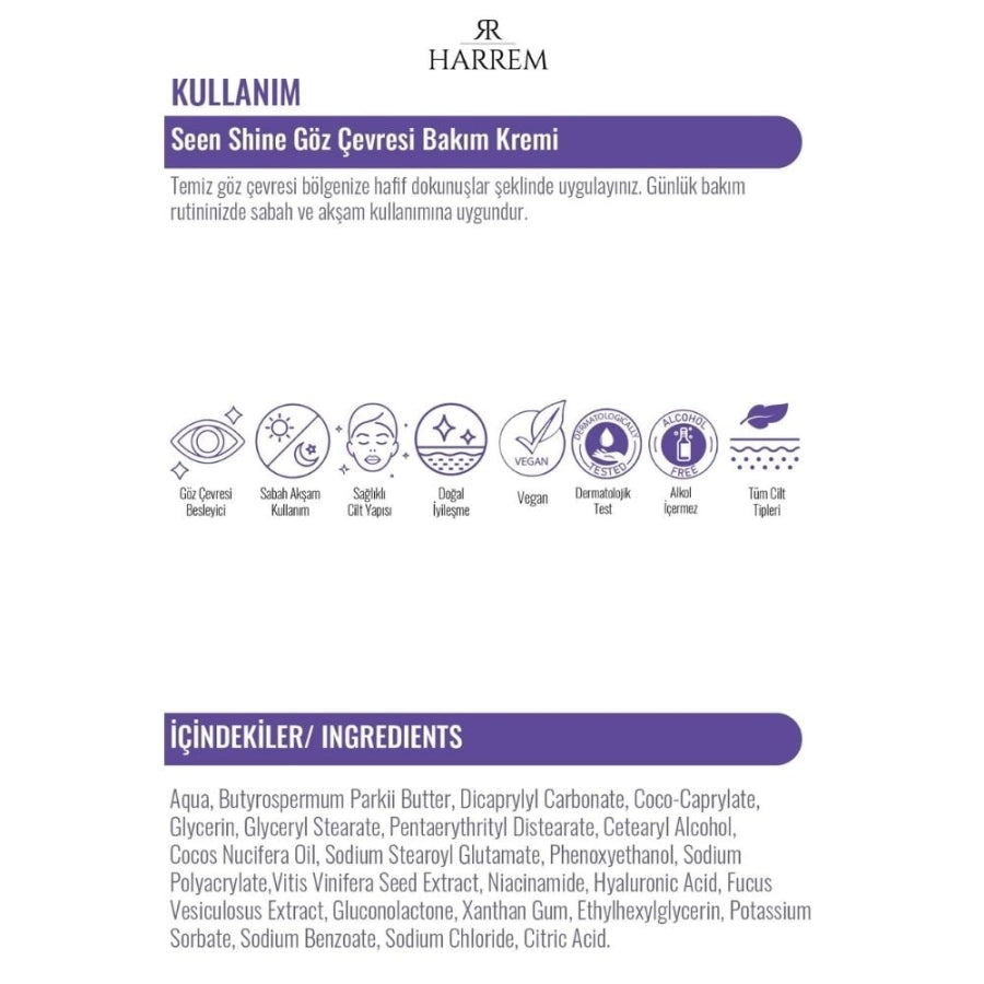 Harrem Seen Shine Eye Care Cream for Brightening 15ml