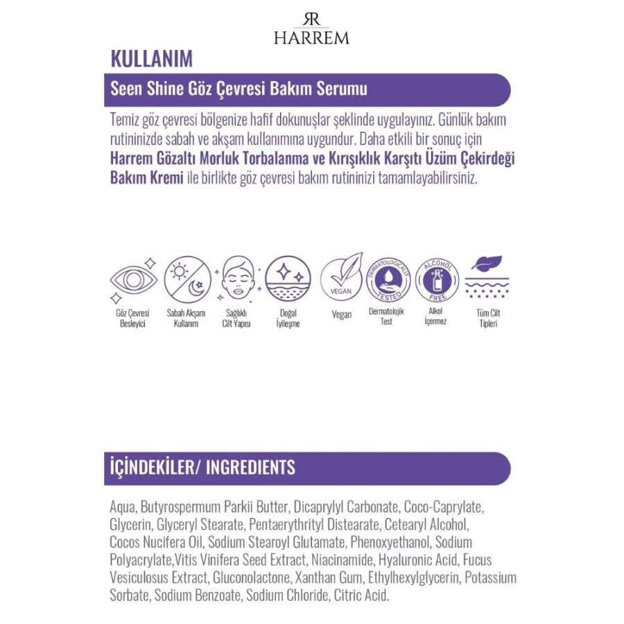 Harrem Seen Shine Eye Contour Care Serum for Brightening 30ml