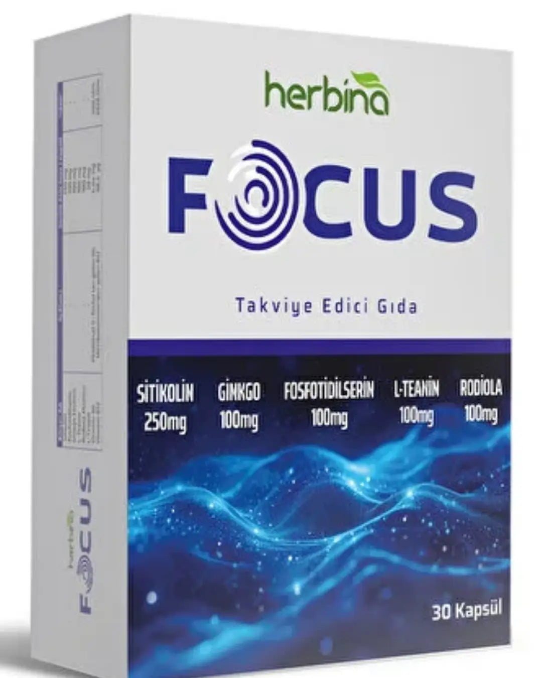 Herbina Focus Citicoline & Ginkgo Nootropic Support 30 Capsules