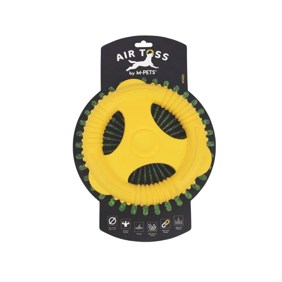 M-Pets Air Toss Wheel Floating Yellow Dog Toy