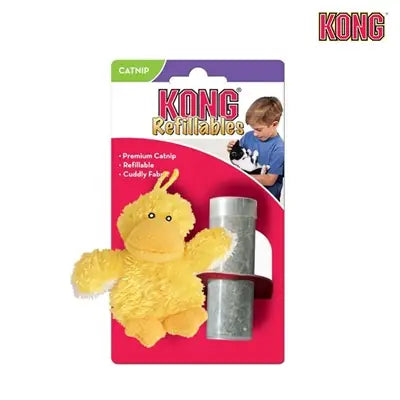 KONG Refillable Plush Duck Cat Toy with Catnip 9 cm