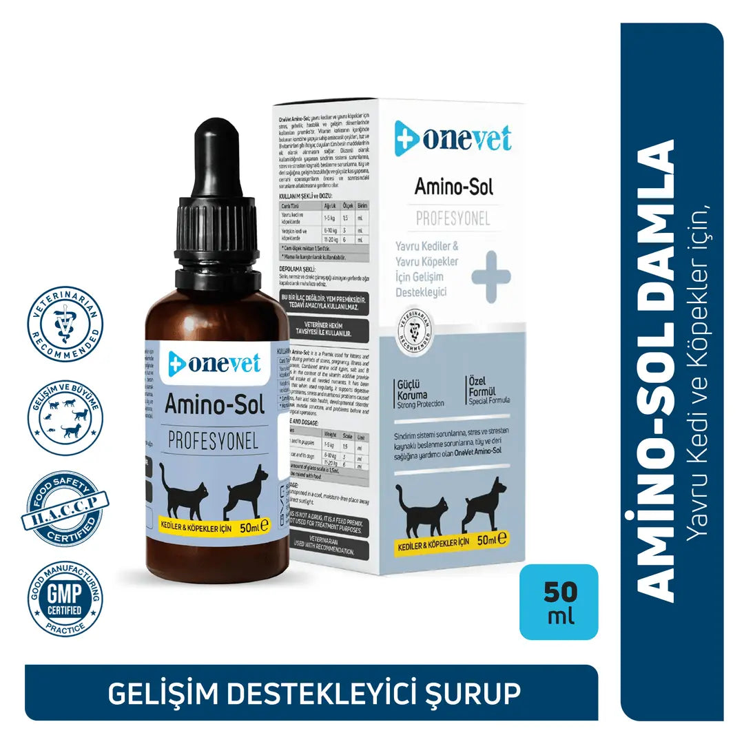 Onevet Amino-Sol Growth Support Drops for Puppies & Kittens 30ml