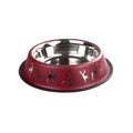 Oripet Holiday Pattern Burgundy Steel Pet Bowl 32 oz