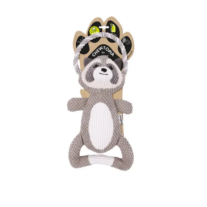 M-Pets Eco Chewtopia Raccoon Shaped Dog Toy 1 Count