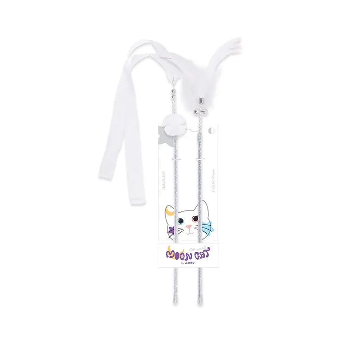 M-Pets Mooncat Interactive Cat Wand Toy Set White 2-Pack