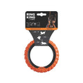 M-Pets Ring King Single Dog Toy Durable Fetch Ring Orange & Black