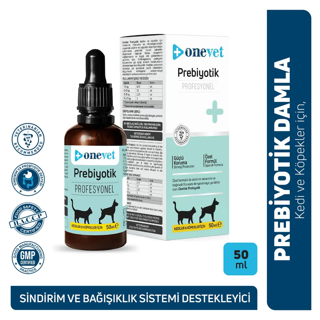 OneVet Prebiotic Digestive Support Drops for Cats & Dogs 30ml
