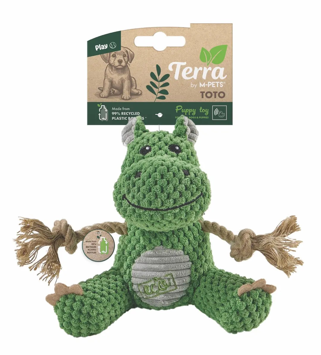 M-Pets Terra Eco Toto Puppy Toy Sustainable Playtime 1 pc