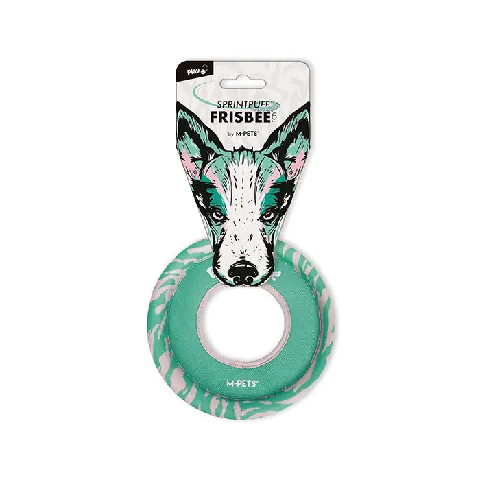M-Pets Sprintpuff Frisbee Flexible Fetch Dog Toy Pink & Green