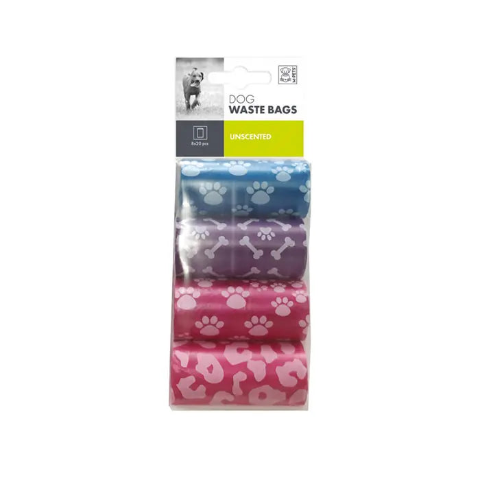 M-Pets Mixed Color Unscented Waste Bags 8-Pack 160 Count