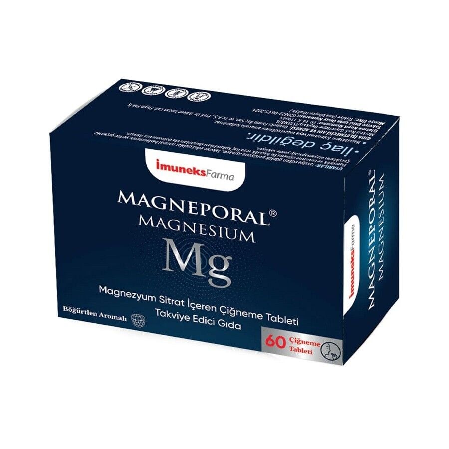 Imuneks Farma Magneporal Magnesium Citrate 60 Chewable Tablets