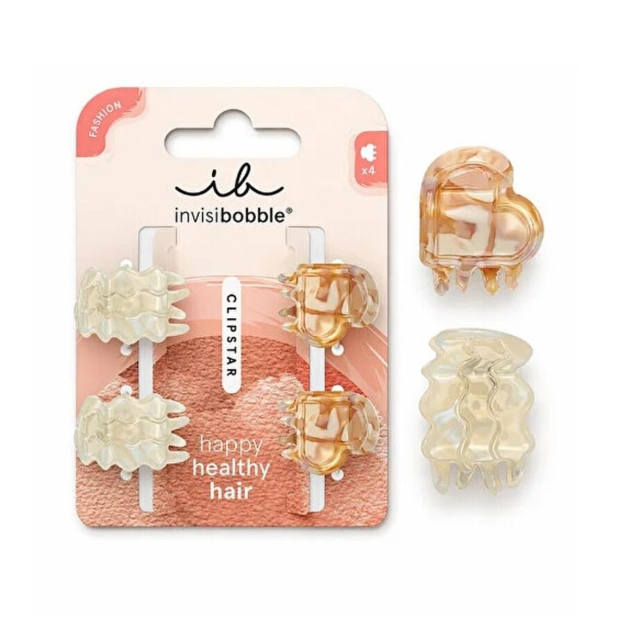 Invisibobble Clipstar XS Petit Rainbow Mini Hair Clips 4-Pack